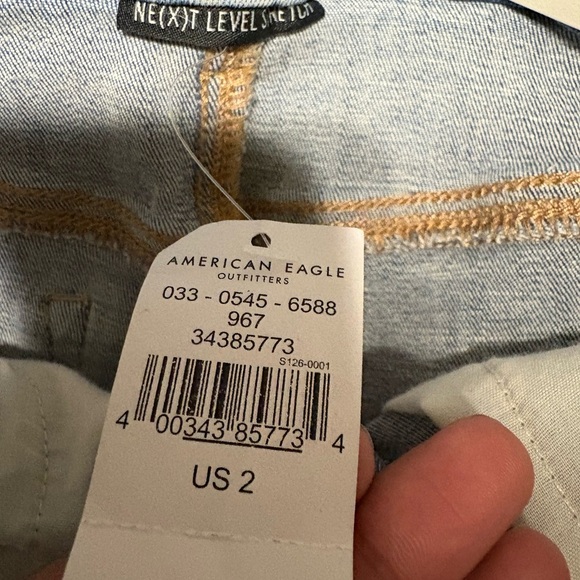 American Eagle Outfitters Light Blue Ripped Jean Shorts - Picture 4 of 5